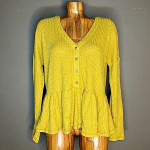 Very J Waffle Knit Babydoll Top